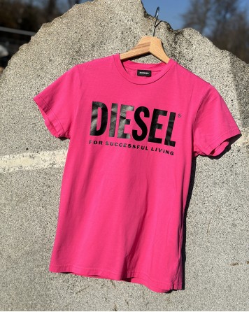 Triko dětské Diesel růžové křiklavé